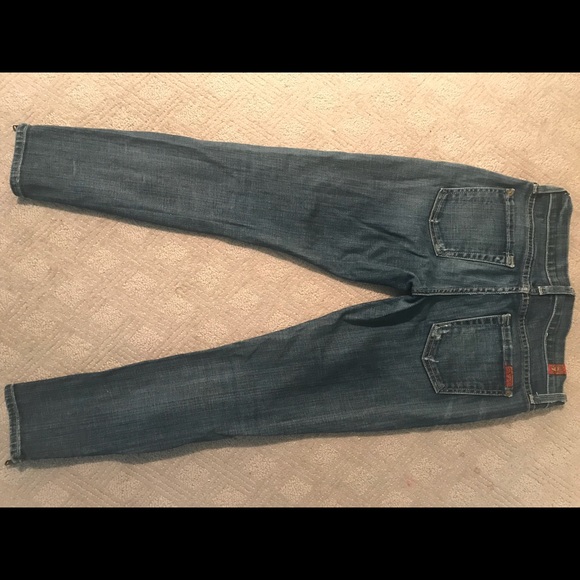7 For All Mankind Cropped Skinny Jeans w/ zippers - Picture 4 of 8